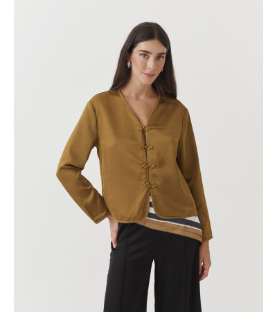 Blusa Satinada para Mujer con Estilo Chino | MULAYA