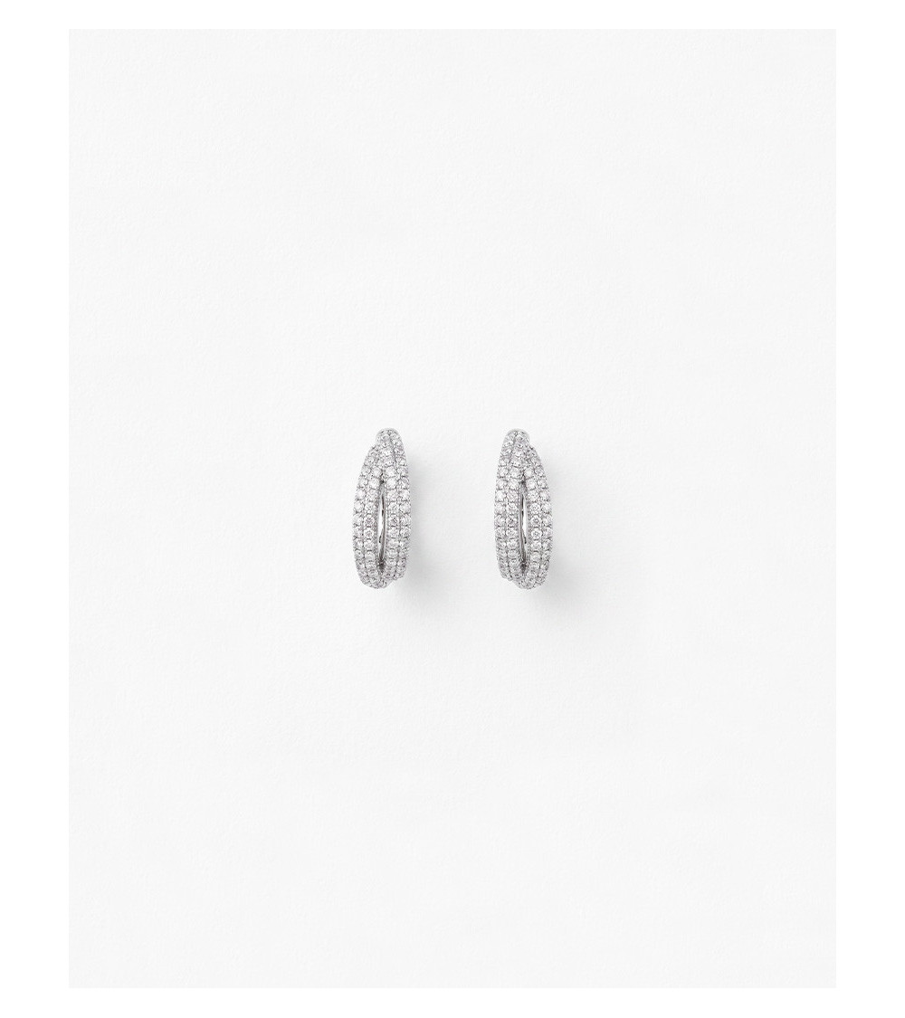 Pendientes de Aro con Piedras Circonitas para Mujer | MULAYA