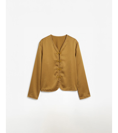 Blusa Satinada para Mujer con Estilo Chino | MULAYA