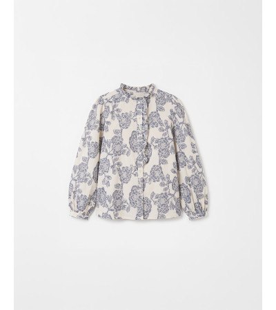 Blusa Oriental Bordada con Estampado de Flores para mujer | MULAYA
