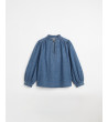 Blusa Denim con Cuello Mao y Escote para mujer | MULAYA