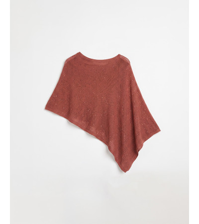 Capa de Punto con Cuello Barco y Lentejuelas para Mujer | MULAYA