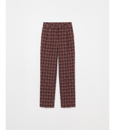 PANTALÓN BARREL FLUIDO CUADROS