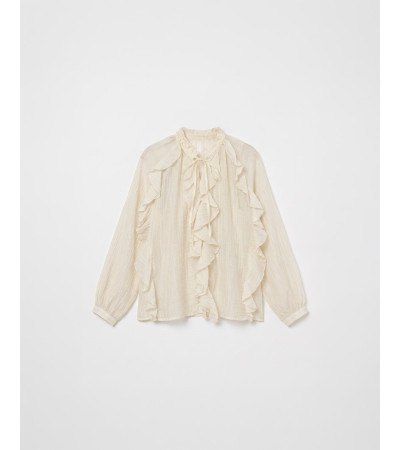 Blusa Semitransparente con Volantes para Mujer | MULAYA