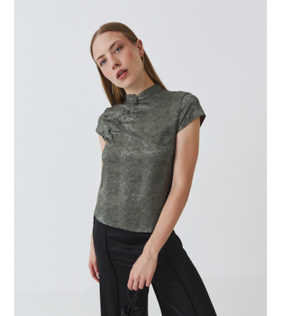 BLUSA QIPAO JACQUARD | MULAYA