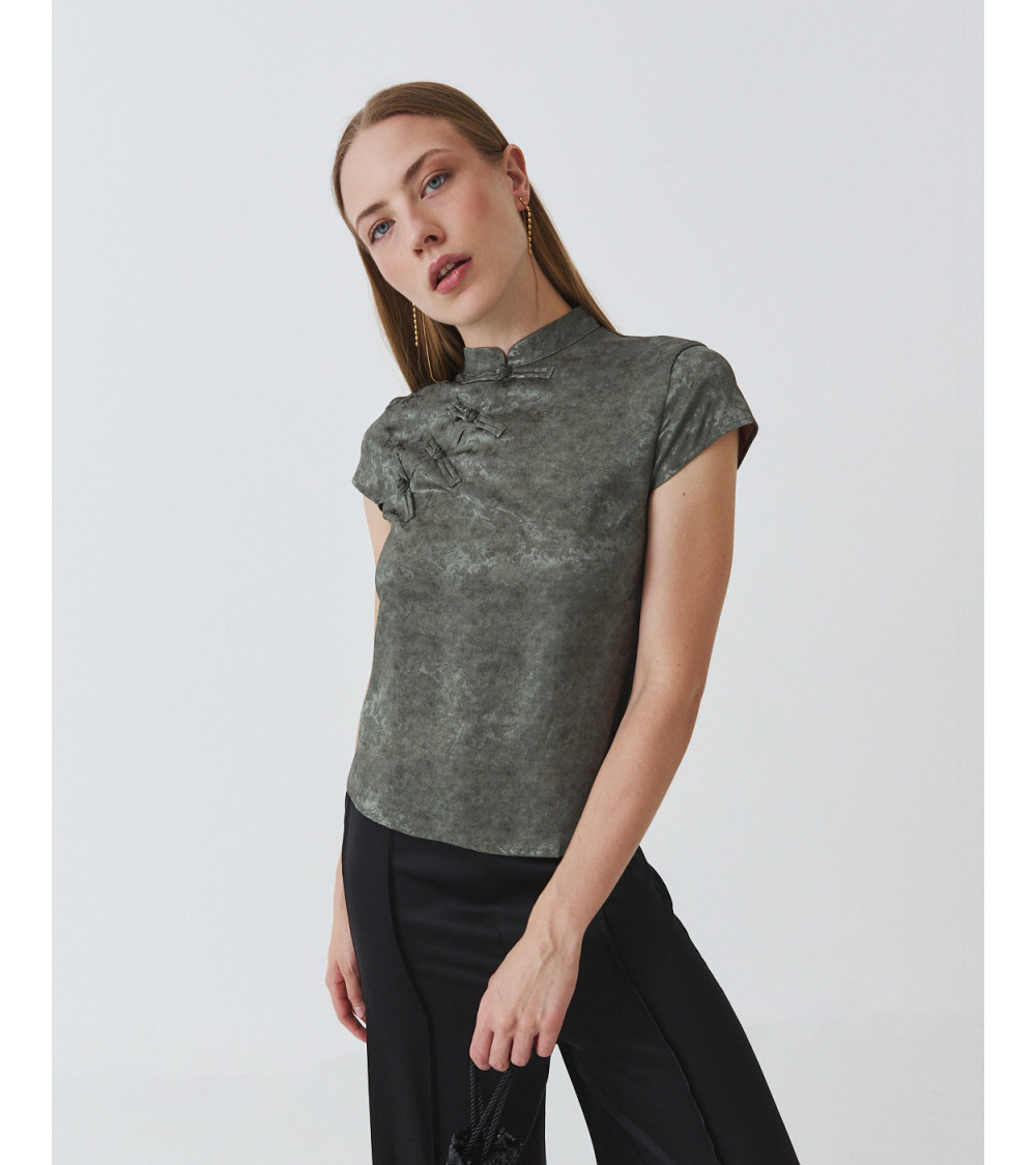 BLUSA QIPAO JACQUARD | MULAYA