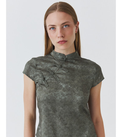 BLUSA QIPAO JACQUARD | MULAYA