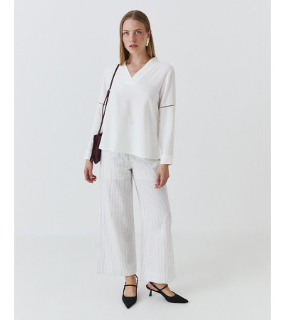 BLUSA MANGA LARGA PUNTILLA | MULAYA