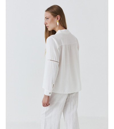 BLUSA MANGA LARGA PUNTILLA | MULAYA