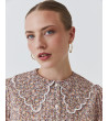 Camisa babero floral ondas ribete | Mulaya