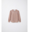 Camisa babero floral ondas ribete | Mulaya