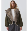 Chaqueta acolchada corta cuello efecto pelo | Mulaya