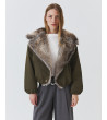 Chaqueta acolchada corta cuello efecto pelo | Mulaya