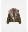 Chaqueta acolchada corta cuello efecto pelo | Mulaya
