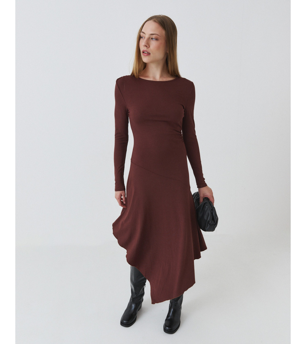 Vestido largo asimétrico para mujer | MULAYA