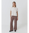 Pantalón recto con rayas para mujer | MULAYA