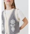 Chaleco de Punto Estilo Boho y Bordados de Flores para Mujer | MULAYA