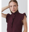 CHALECO PUNTO CUELLO ALTO VOLANTES