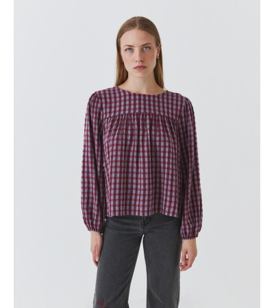 BLUSA VICHY FRUNCES