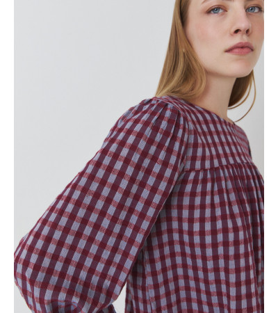 BLUSA VICHY FRUNCES