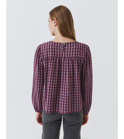 BLUSA VICHY FRUNCES