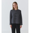 BLUSA ORIENTAL CUELLO MAO ALAMARES MANGA LARGA | MULAYA