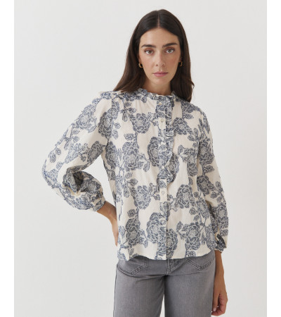Camisa Jaquard con Estampado de Flores para mujer | MULAYA