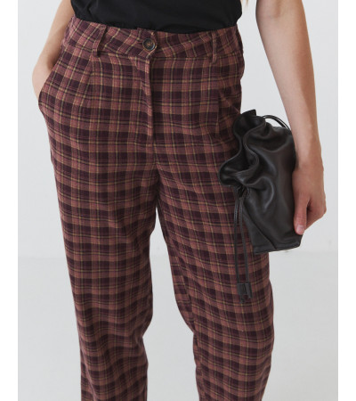 PANTALÓN BARREL FLUIDO CUADROS