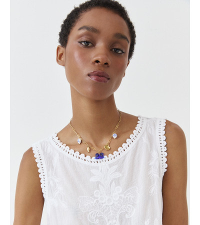 COLLAR DE ACERO CON CHARMS MARINOS Y CRISTAL | MULAYA