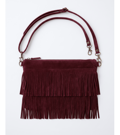 BOLSO ANTE MANO FLECOS MARRÓN PIEL | MULAYA