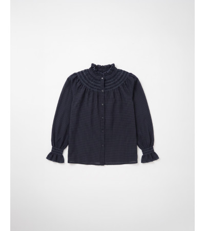 BLUSA MAO NIDO ABEJA CONTRASTE VOLANTES MANGA LARGA | MULAYA