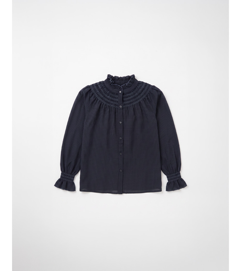 BLUSA MAO NIDO ABEJA CONTRASTE VOLANTES MANGA LARGA | MULAYA