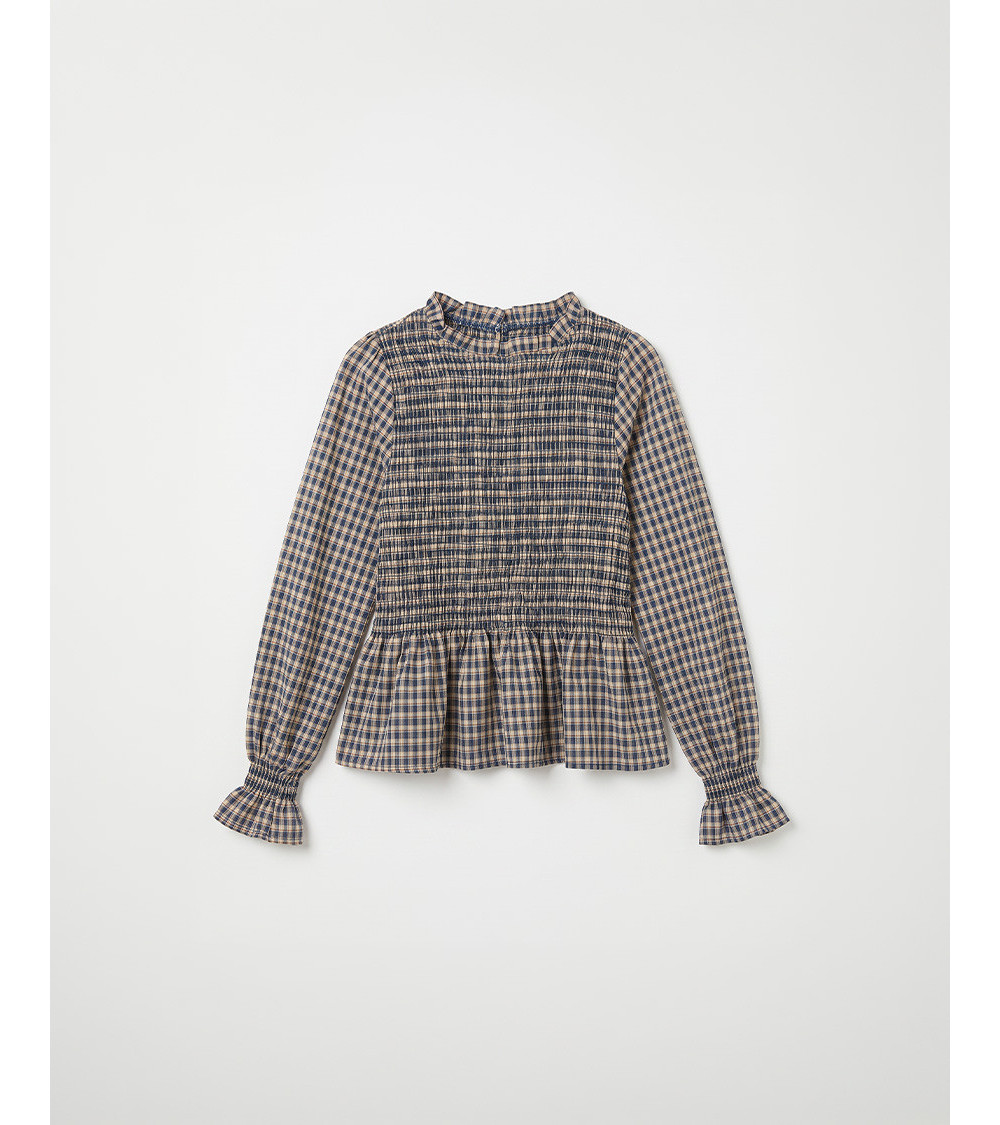 BLUSA NIDO ABEJA PEPLUM VOLANTES MANGA LARGA | MULAYA
