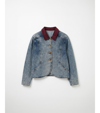 CHAQUETA DENIM CUELLO PANA MANGA MURCIÉLAGO | MULAYA