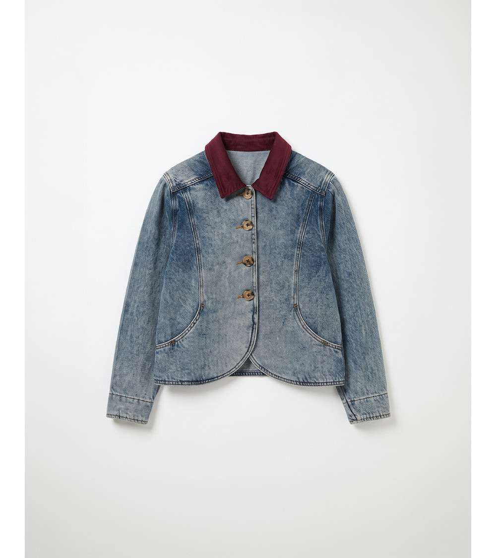 CHAQUETA DENIM CUELLO PANA MANGA MURCIÉLAGO | MULAYA