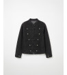 CHAQUETA DENIM CUELLO MAO ALAMARES PLATA | MULAYA