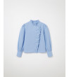 BLUSA CUELLO ALTO VOLANTE ASIMÉTRICO MANGA LARGA | MULAYA