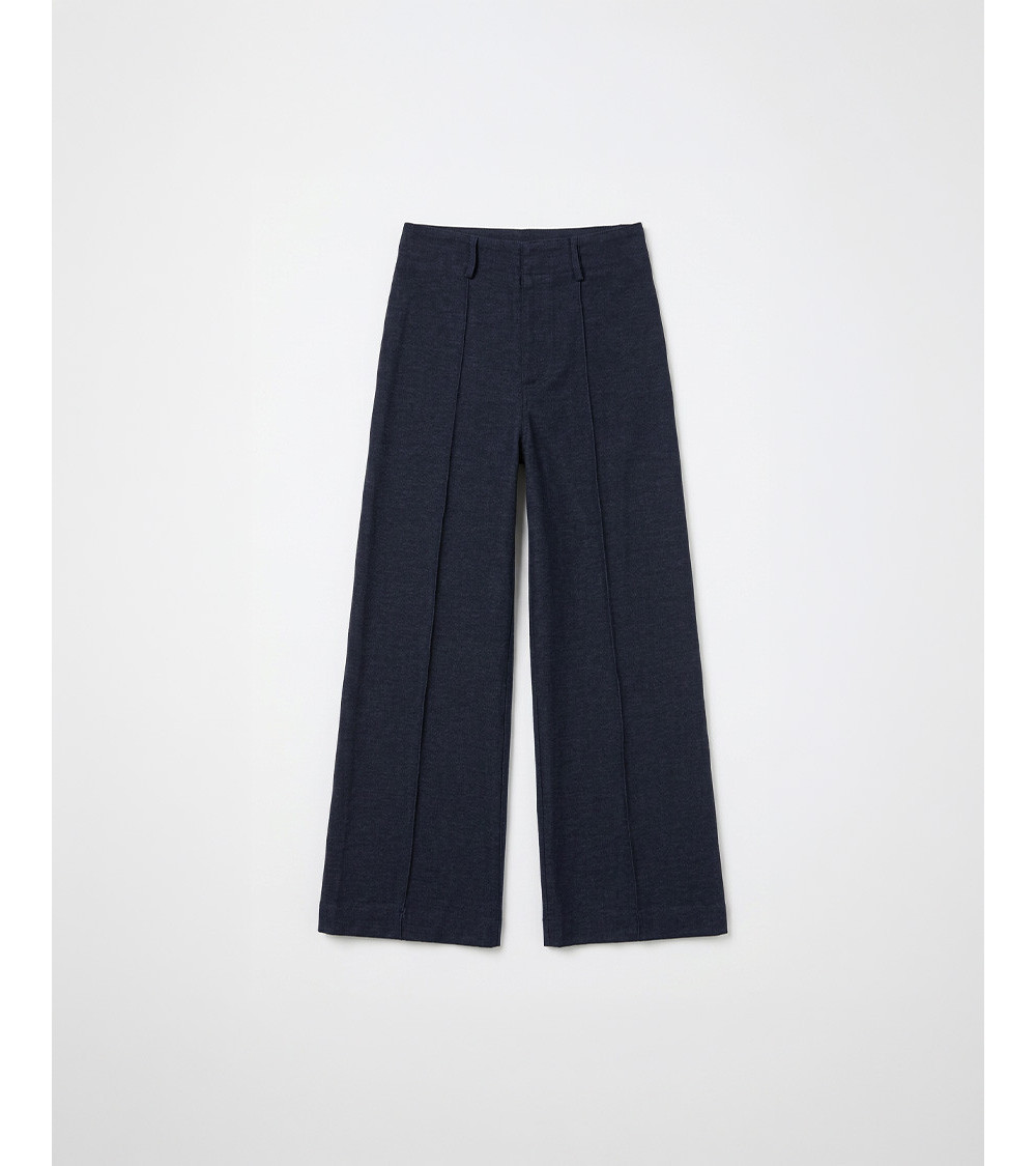PANTALÓN WIDE LEG CON NERVIOS Y TRABILLAS | MULAYA