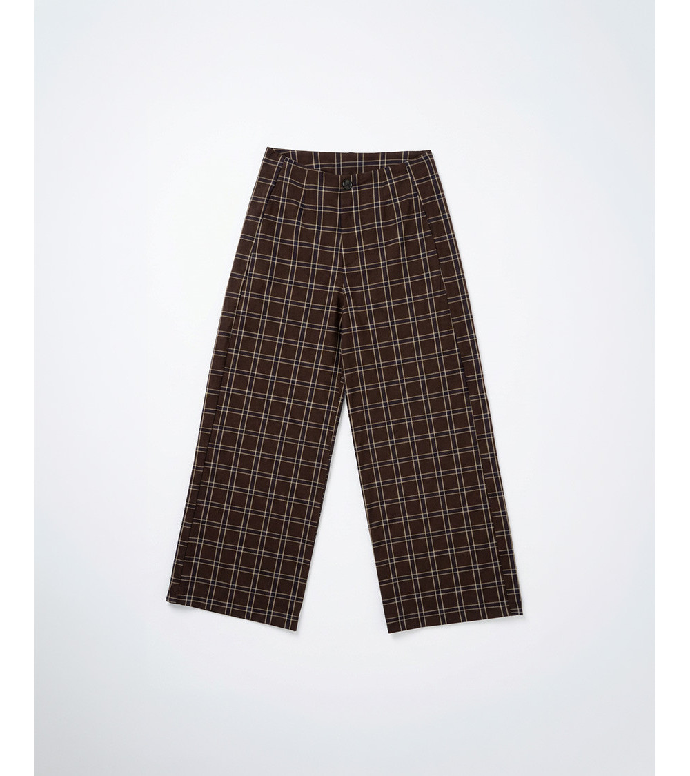 PANTALÓN WIDE LEG CUADROS | MULAYA