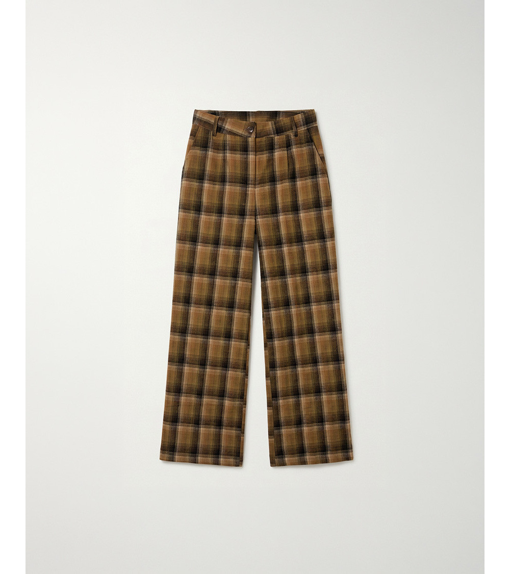 PANTALÓN WIDE LEG CUADROS | MULAYA