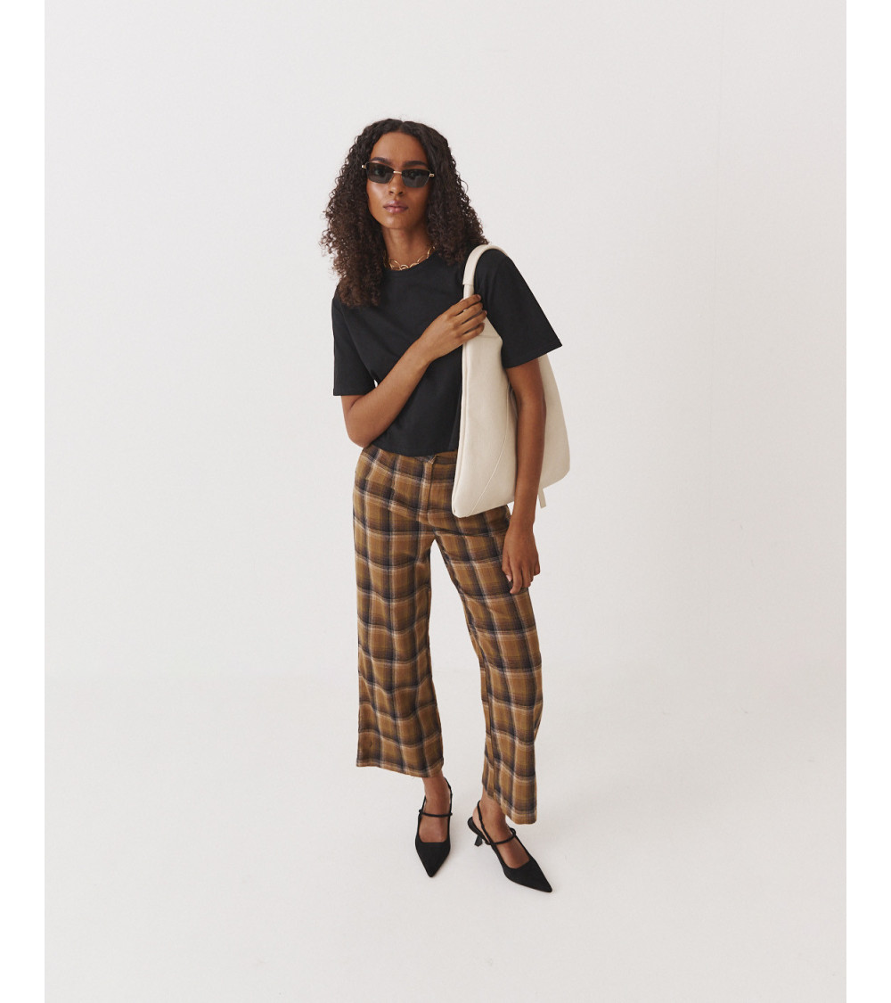PANTALÓN WIDE LEG CUADROS | MULAYA