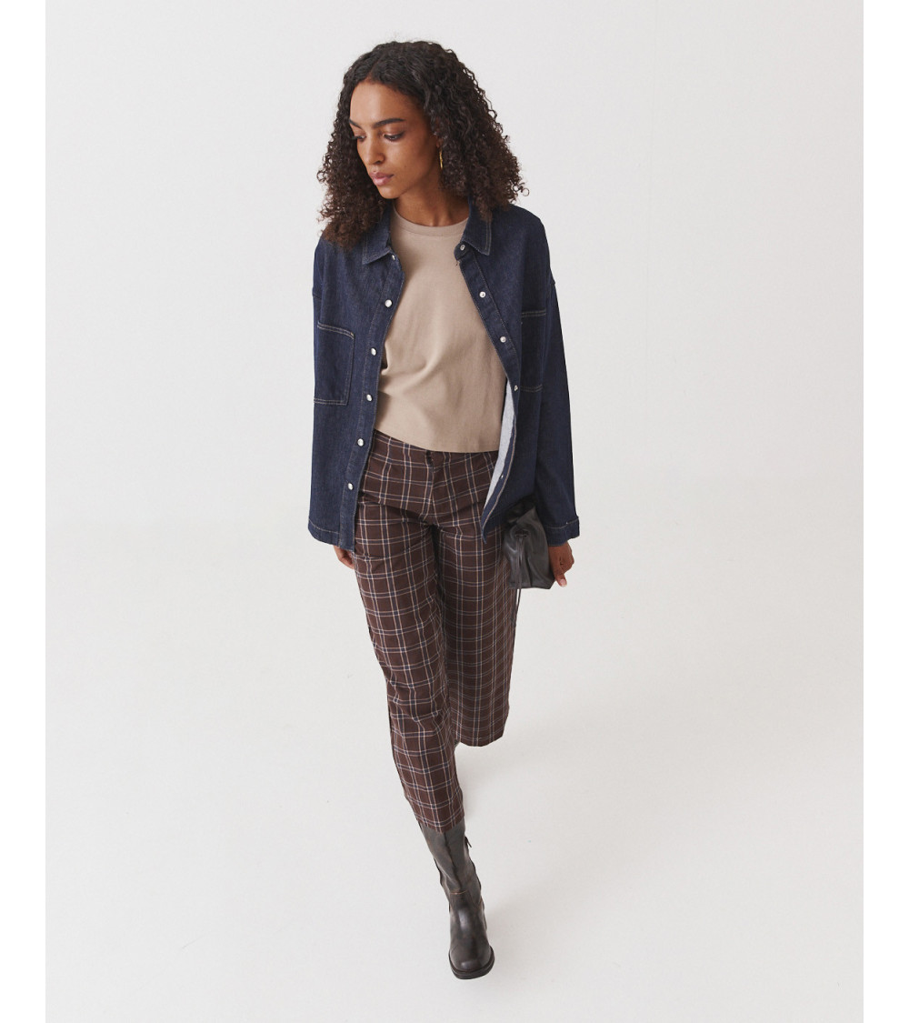 PANTALÓN WIDE LEG CUADROS | MULAYA