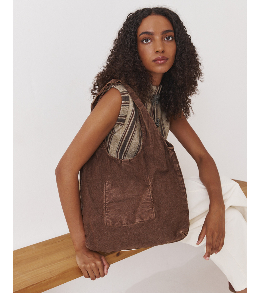 BOLSO SHOPPER DENIM BOTÓN IMANTADO BOLSILLO INTERNO | MULAYA