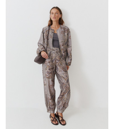 PANTALÓN BOMBACHO PAISLEY CON BANDA BOTÓN | MULAYA