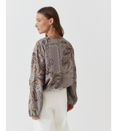 CHAQUETA ESTAMPADA PAISLEY CREMALLERA ELÁSTICO | MULAYA
