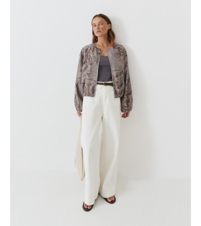 CHAQUETA ESTAMPADA PAISLEY CREMALLERA ELÁSTICO | MULAYA