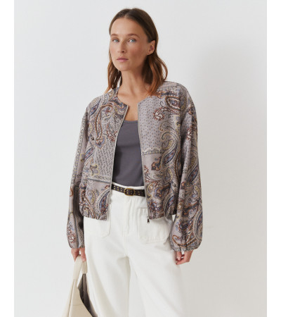 CHAQUETA ESTAMPADA PAISLEY CREMALLERA ELÁSTICO | MULAYA
