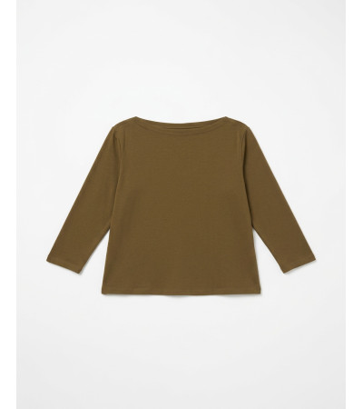 CAMISETA MANGA FRANCESA CUELLO BARCO ALGODÓN | MULAYA