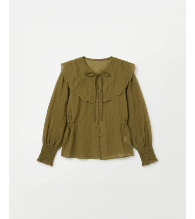 BLUSA CUELLO BEBE BORDADO LAZADA MANGA LARGA | MULAYA