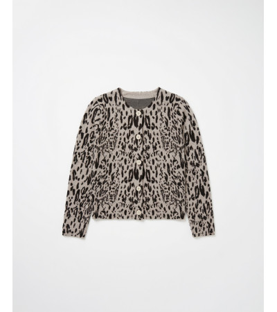 CÁRDIGAN ANIMAL PRINT CUELLO REDONDO | MULAYA
